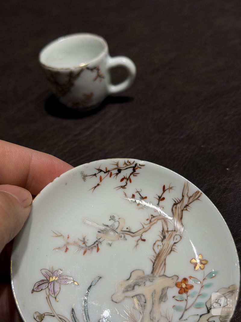 清乾隆 粉彩花鸟纹茶具一套25件 - 图67